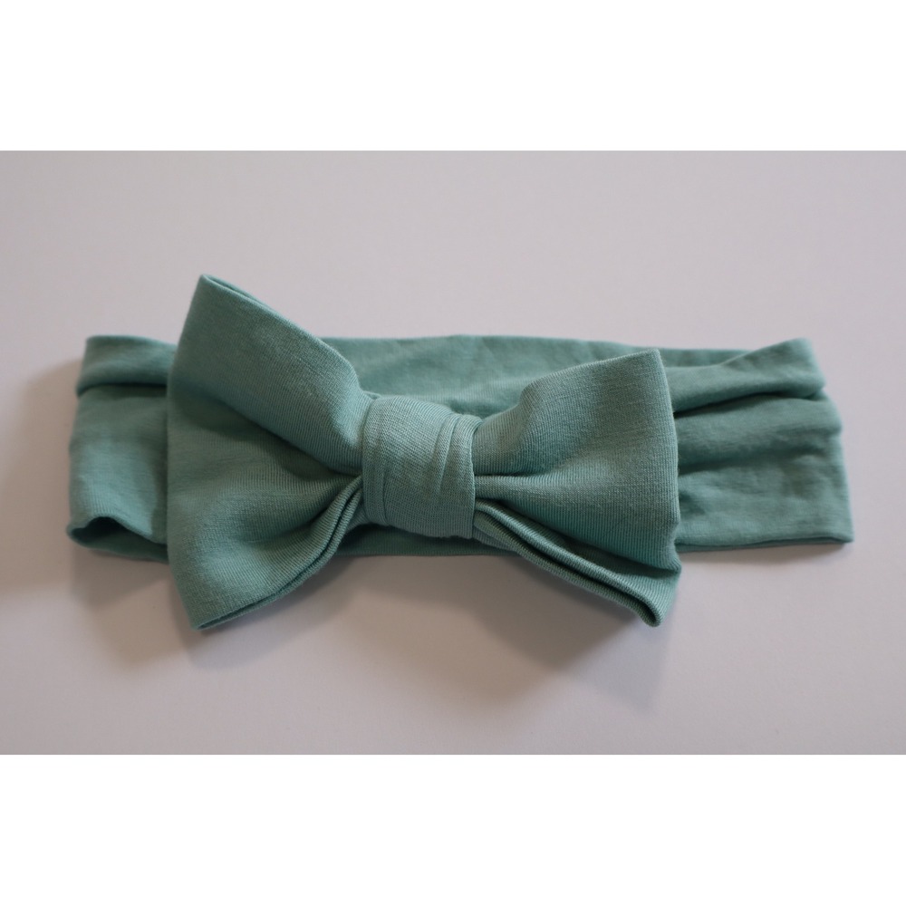 Little Sleepies Green Bamboo Bow Headband NB-3T